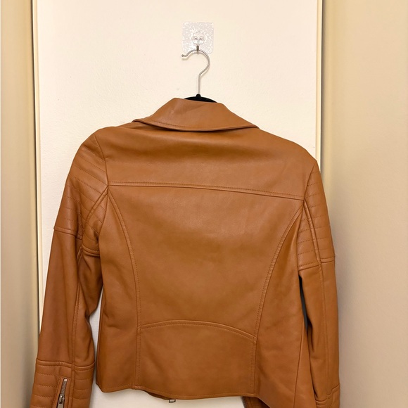 7 For All Mankind Tan Faux Leather Jacket - Picture 3 of 3